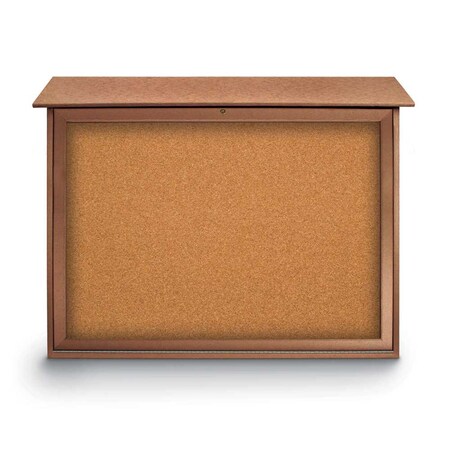 United Visual Products Indoor Enclosed Combo Board, 42"x32", Bronze Frame/Grey & Cork UVCB4232BZ-GREY-CORK